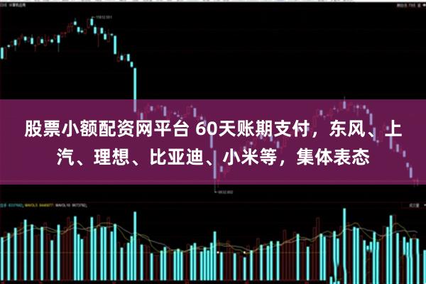 股票小额配资网平台 60天账期支付，东风、上汽、理想、比亚迪、小米等，集体表态