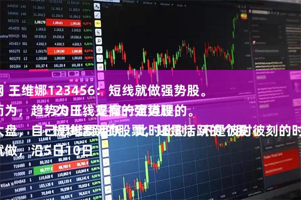 满瑞网 王维娜123456：短线就做强势股。
顺势而为，趋势为王，是有一定道理的。
结合大盘，自己思维要活跃，此时此刻，不是彼时彼刻的时刻了。
要做就做，沿5日10日20日线支撑的强势股，
板块活跃的股票，还是活跃的个股